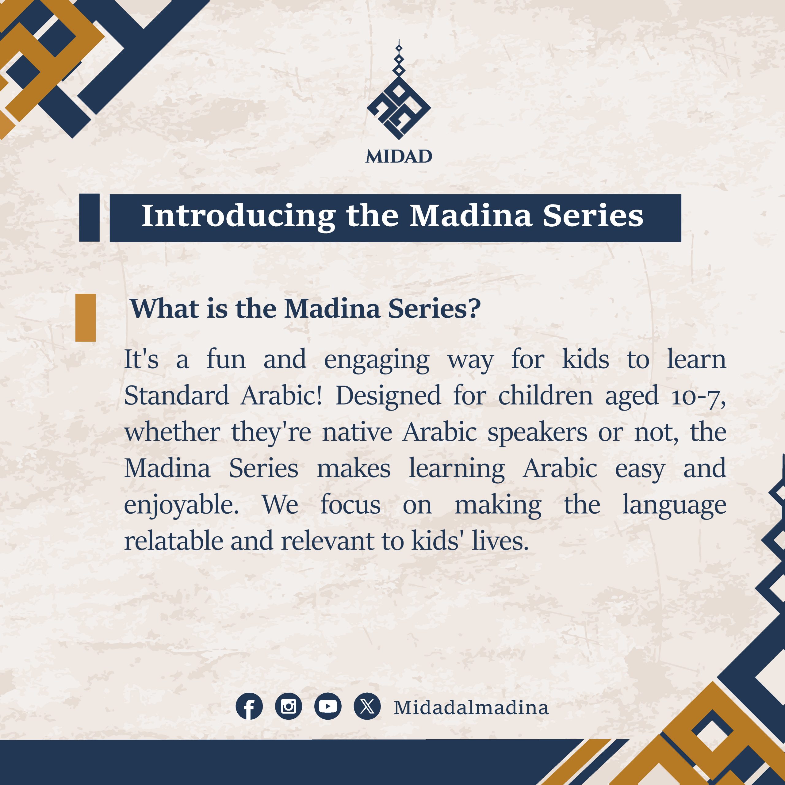 Features of Madina Al-Arabia Curriculum 1: Structured Lessons