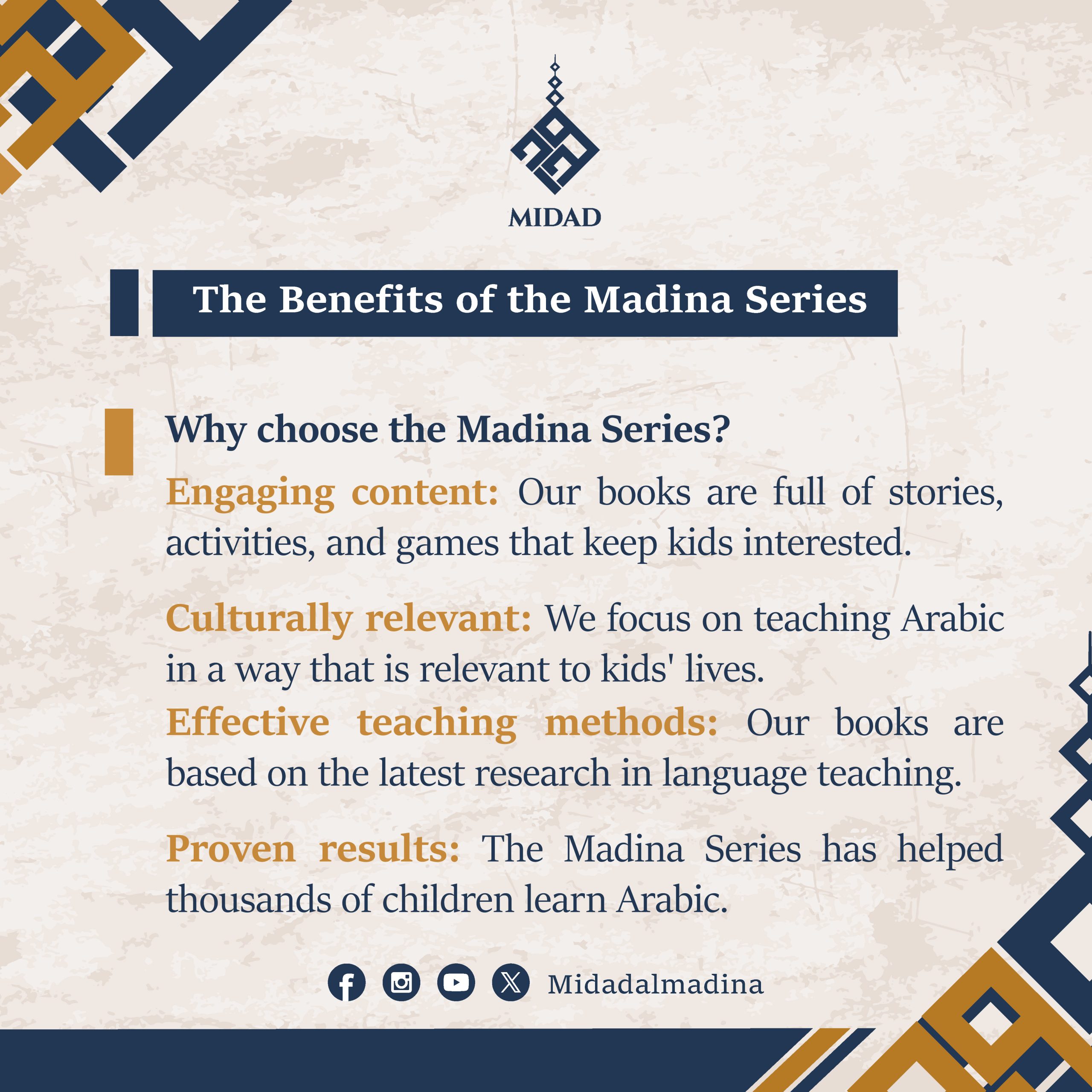 Features of Madina Al-Arabia Curriculum 6: Review and Assessment